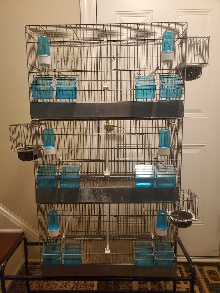 Three Stackable Bird Breeding Cages