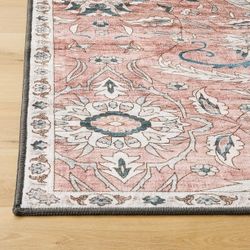 Everwash Washable 6'6" x 9'6" Area Rug "Red"