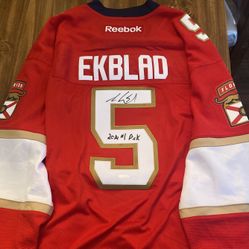 Aaron Ekblad Signed Red Jersey (Florida Panthers) with COA