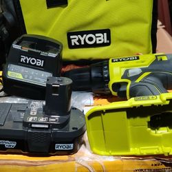 New 18v Ryobi Drill, Battery, and Charger/ Taladro Ryobi 18v con Bateria y Cargador