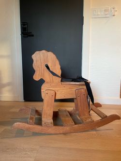 Solid Wooden Rocking Horse Toy Gift for Granddaughter