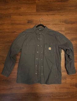 Carhartt Rugged Flex Relaxed Fit Fleece Lined Snap Front Shirt Jacket size L