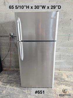 Frigidaire refrigerator 30”W top and bottom (#651)