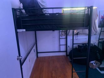 (Throw me a price) Walker Edison  Metal Loft Bed, Full Double, Black