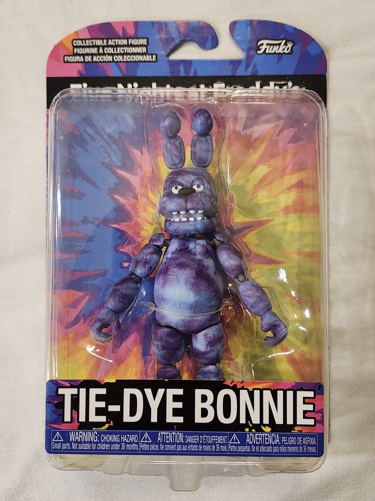 FUNKO FIVE NIGHTS AT FREDDY'S. TIE DYE BONNIE 5 1/2" ACTION FIGURE.