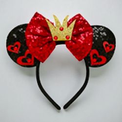 Disney Inspired Queen Of Hearts Mouse Ears Headband, New