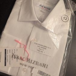 Isaac mizrahi white dress shirt boys size 12 New in packaging