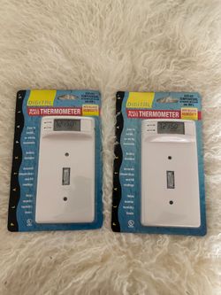 Plate Pals Wallplate White Light Switch Cover with Digital Thermometer 12101 NEW