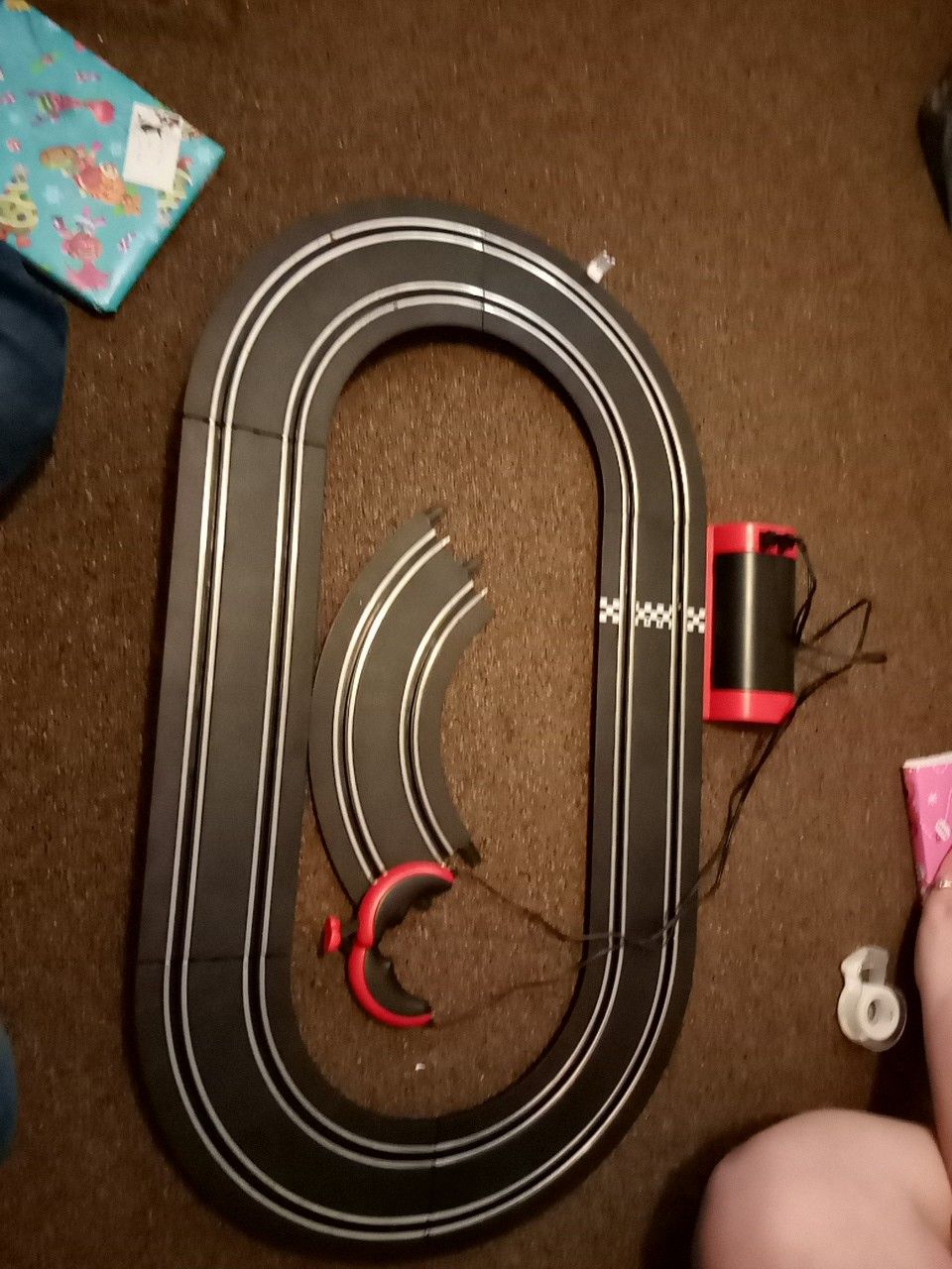 Carrera race track, not sure where the other pieces ended up this track came in a bin with toys for my kid