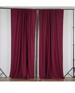 Burgundy Rod Pocket Curtain Panels Set of 2