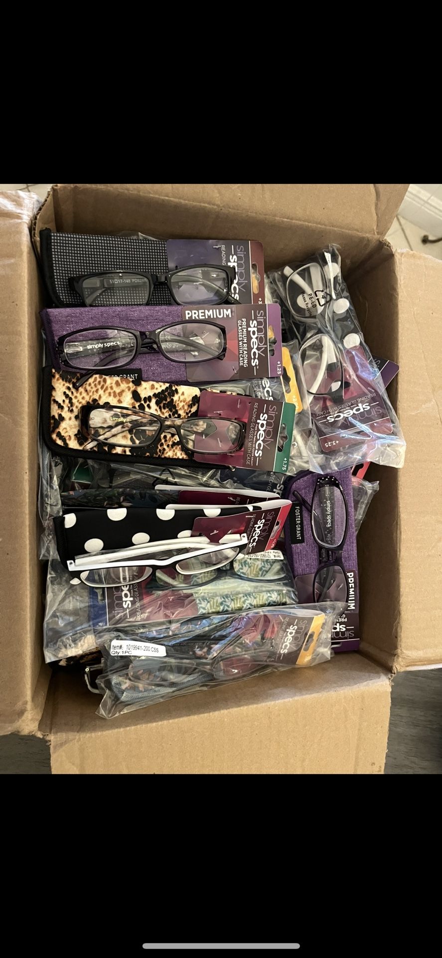 Box Full Of Reading Glasses. $4. Each