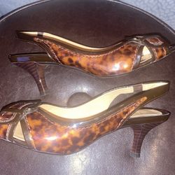 Cole Haan Size 6.5B Brown Slingback Sandal Heel