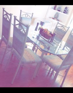 Glass dining table set