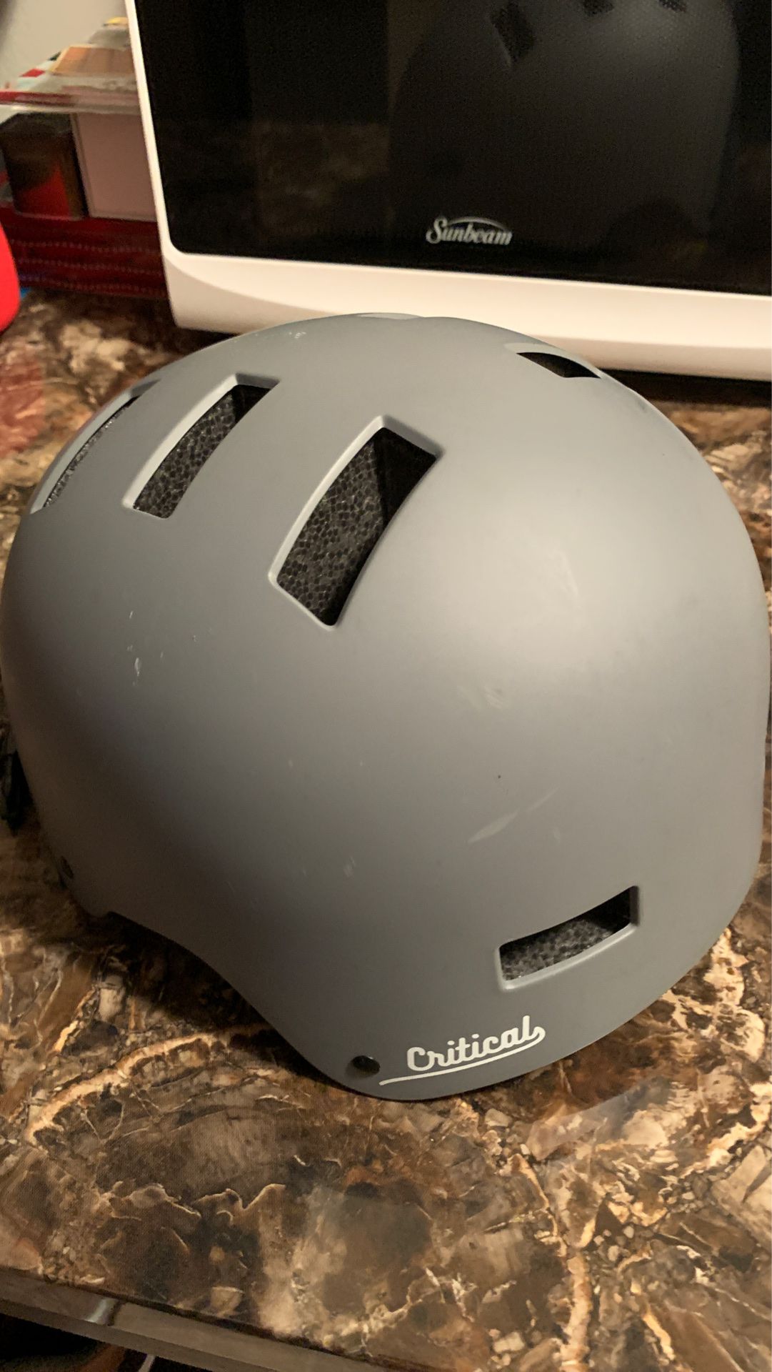 Critical Bike Helmet large Gray hardly used