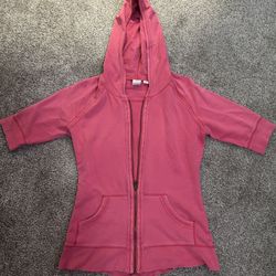 Pink Short Sleeve Zip Up