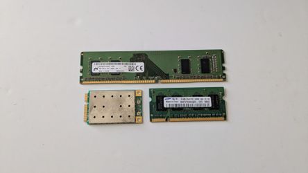 Micron 4GB DDR4 2666 MHz Memory PC4-2666V Desktop RAM Stick Module + Laptop SODIMM Memory + WiFi Adapter Card