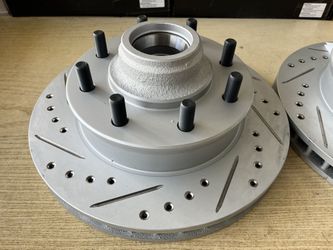 Chevy G30 1996 Front Drill Slot Rotors Ceramic Brake Pads