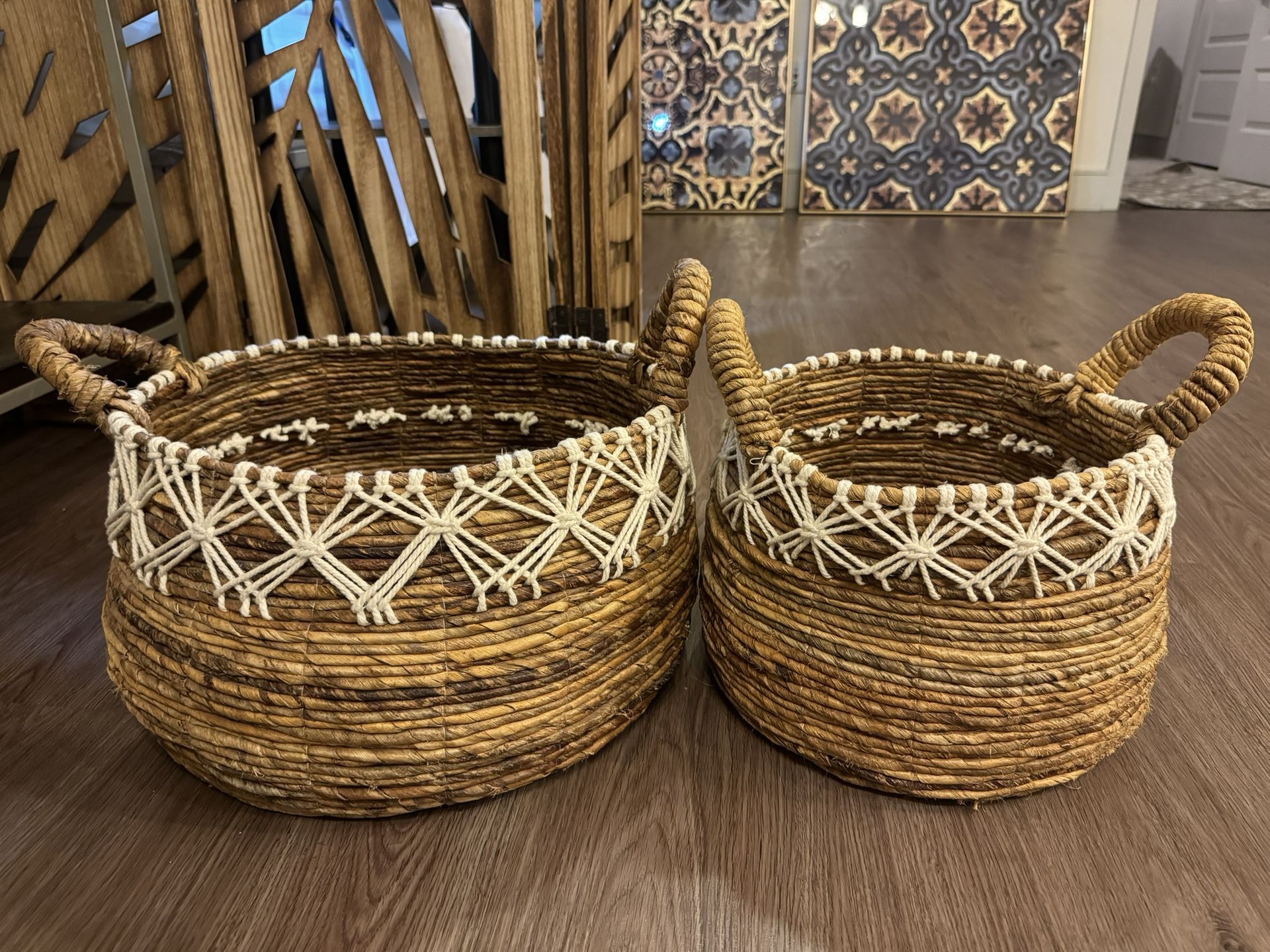 2 Woven Baskets 