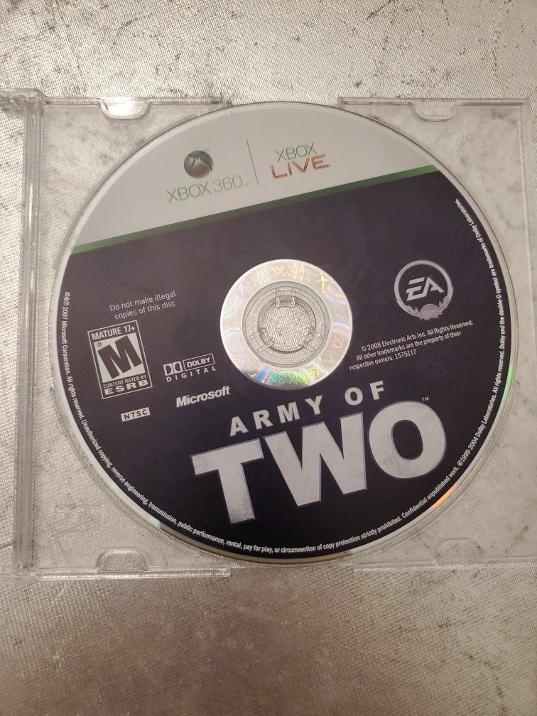 Army of two for xbox 360 video game