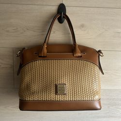 Dooney Embossed Leather Cognac Beacon Satchel