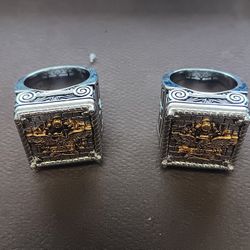 Eagle Empire SPQR Sterling Silver 925 18k Gold Plated Ring. 
