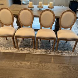 4 solid wood farmhouse dining chairs