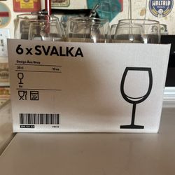 Set Of 6 IKEA 10 Oz Wine Glasses 