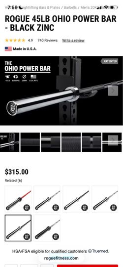 ROGUE 45LB OHIO POWER BAR - BLACK ZINC