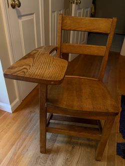 Vintage Wood School Desk Chair