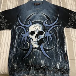 Vintage Sapphire Lounge Tribal Button Shirt