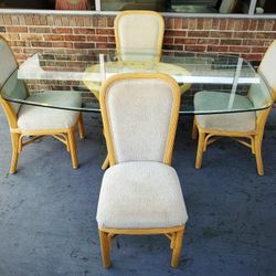 Vintage Pencil Reed Dining Set 