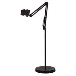 Tablet Floor Stand, 360 ° Rotation, Gooseneck Folding Long Arm Cell Tablet Phone Holder Mount, Round Base Sturdy for 3.5-10.6inch Phone Tablet, Good f