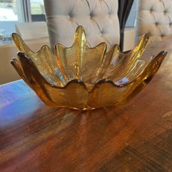 Vintage Viking Glass Lotus Petal Bowl