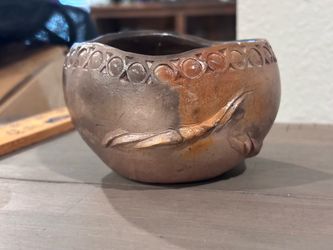 Handmade Ceramic Bowl with Carved Design