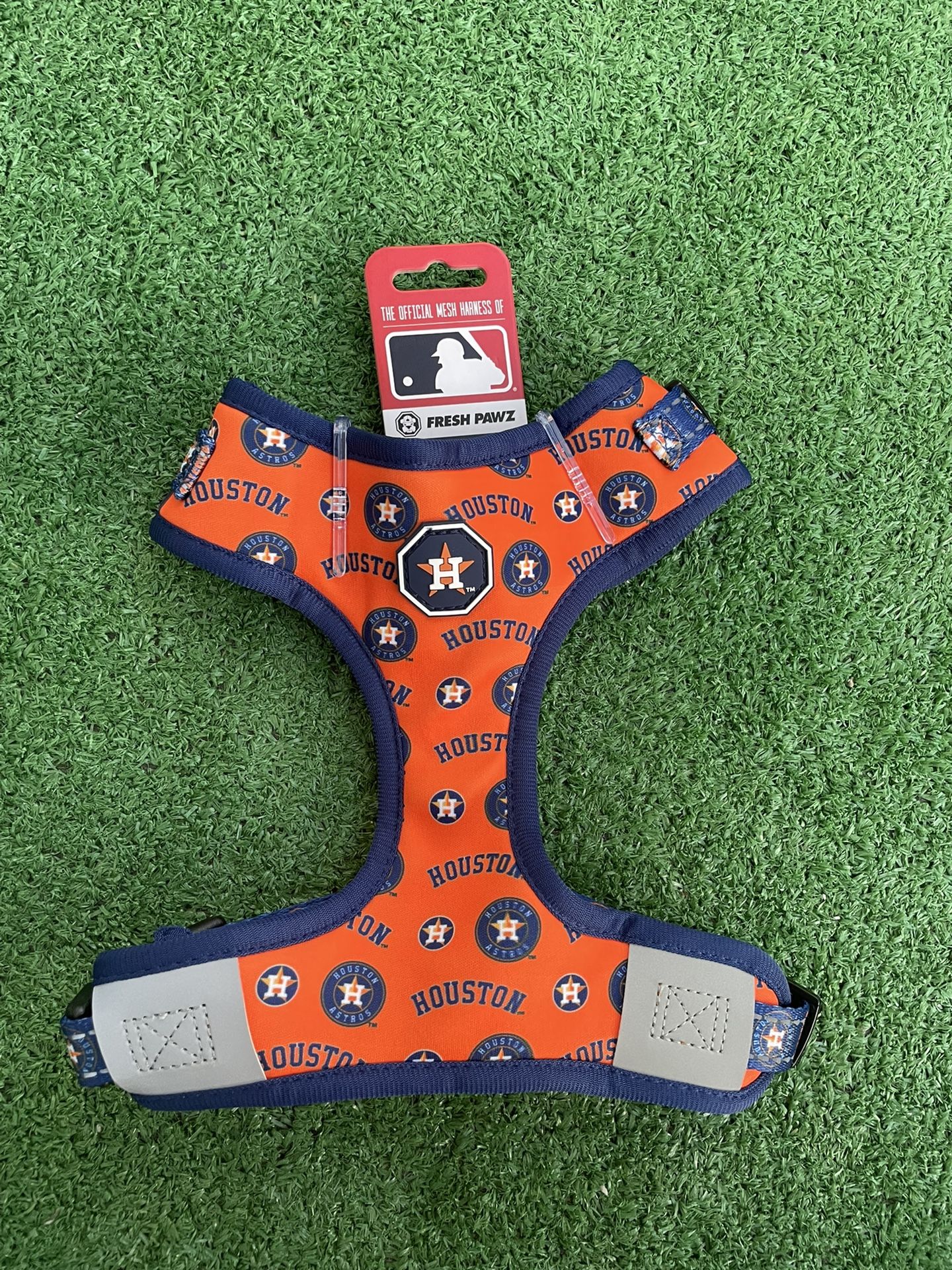 Houston Astros Fresh Pawz Adjustable Mesh Pet Harness - Orange Size Medium New