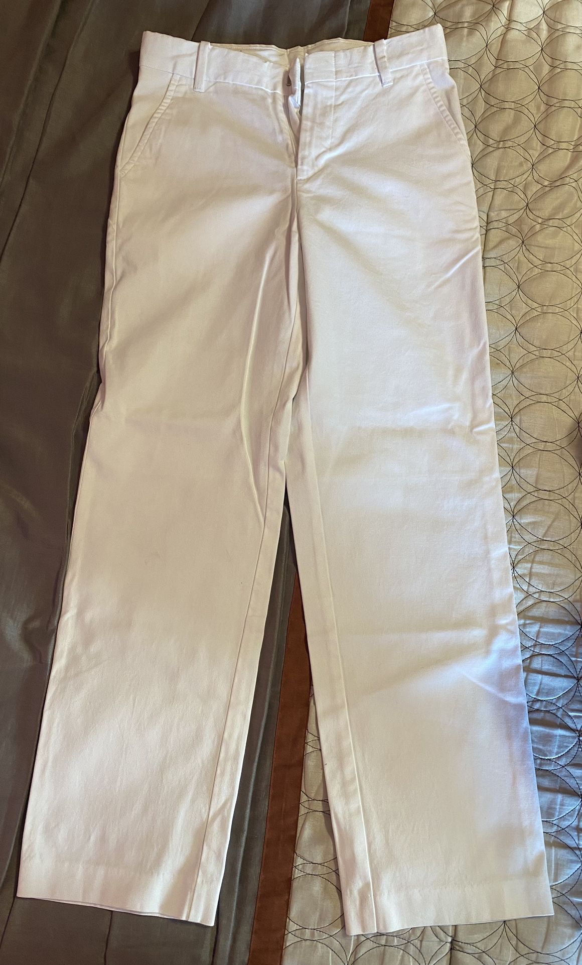 Boys White Cotton Pants