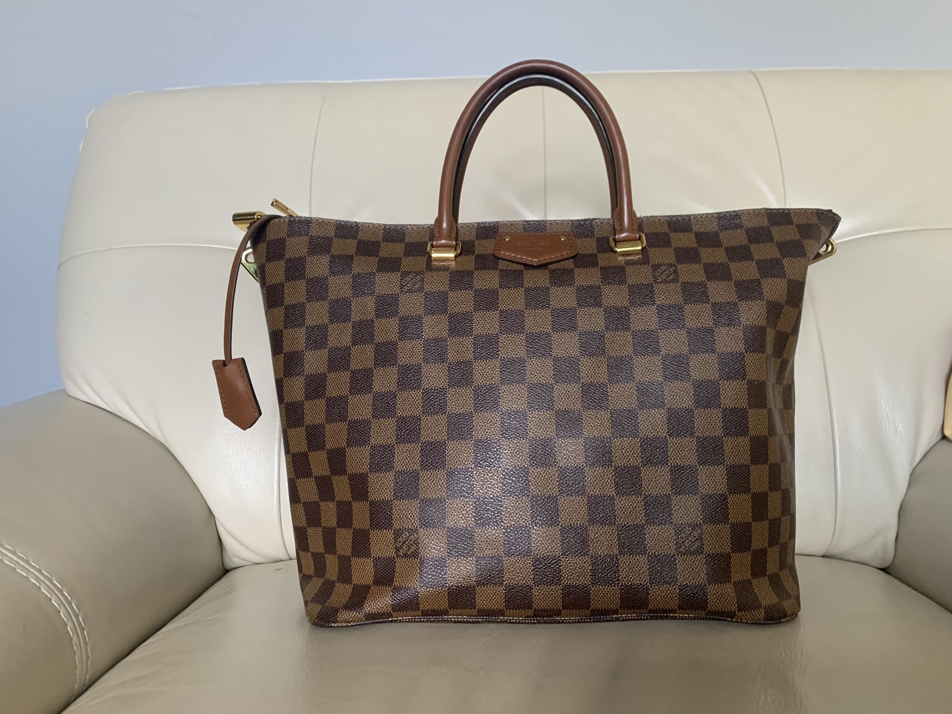 Louis Vuitton Belmont Damier Ebene Top Handle Bag on SALE