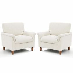 2609d $160 Mid Century Modern Accent Chairs Set of 2,Chenille Comfy Arm Chairs with Widen Arm Rest,Easy Assembly Required Overall Product Dimension