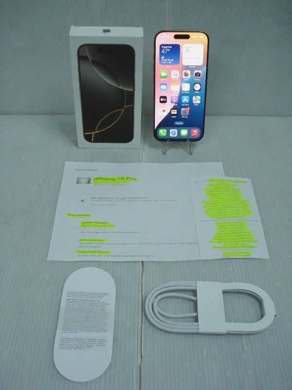 APPLE IPHONE 16 PRO (MYMK3LL A) 256GB,6.3 -UNLOCKED- LOW CYCLE COUNT