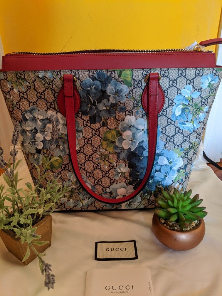 Authentic Gucci Blooms Medium Bucket Tote Bag