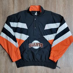 Vintage 90s Starter San Francisco Giants Half  Zip Pullover Jacket Sz M