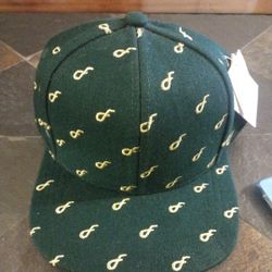 New Flat Fitty Snapback Cap Green W/ Gold Brand Logo