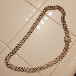 Beautiful 925 silver with 14 karat gold overlay Cuban link