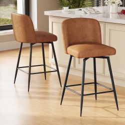 26.8"H Swivel Bar stool with Metal Legs Set