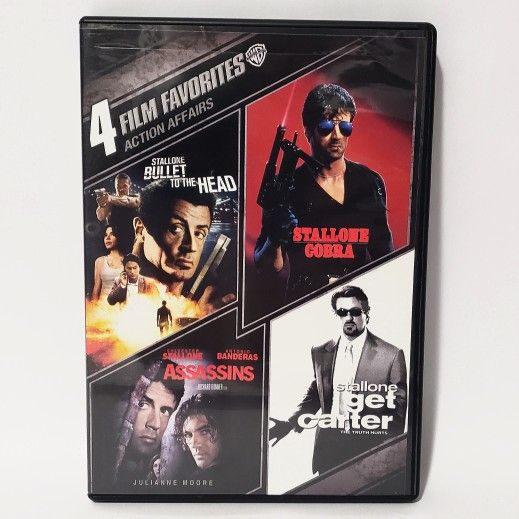 Sylvester Stallone 4-disc DVD Set Bullet to the Head Cobra Assassins Get Carter