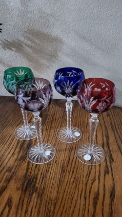 Hungarian Crystal wine glasses set of 4
