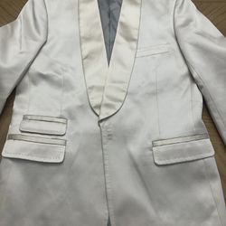 DSQUARED2 MEN'S BLAZER size 52R IVORY LAPEL TUXEDO JACKET PARTY