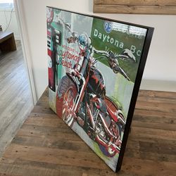 Motorcycle/Mustang/Corvette car vehicle retro art themed high-quality and heavy canvas prints (27” x 27” x 2”) from ZGallerie for Mancave Gameroom.