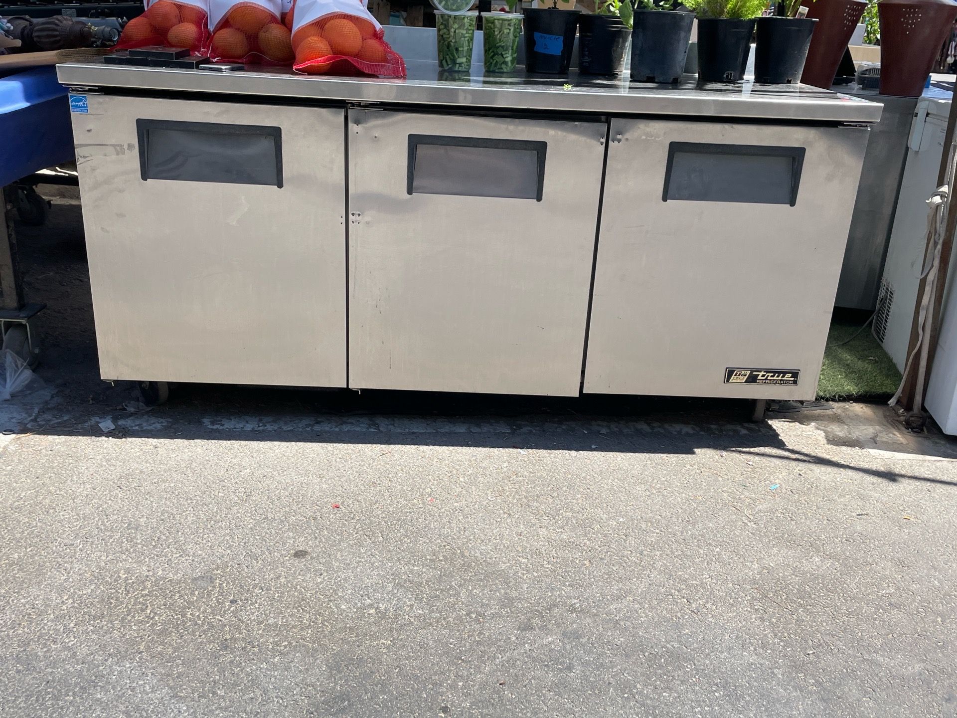 True TWT-72 72” Stainless 3 Door Worktop Undercounter Refrigerator Dent-Free USA