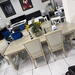 7pc Dining Set ✨ Rustic Style ✨